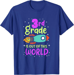 3rd Grade Is Out Of This World 3rd Grader Rocket Costume T-Shirt - T-Shirt | Royal