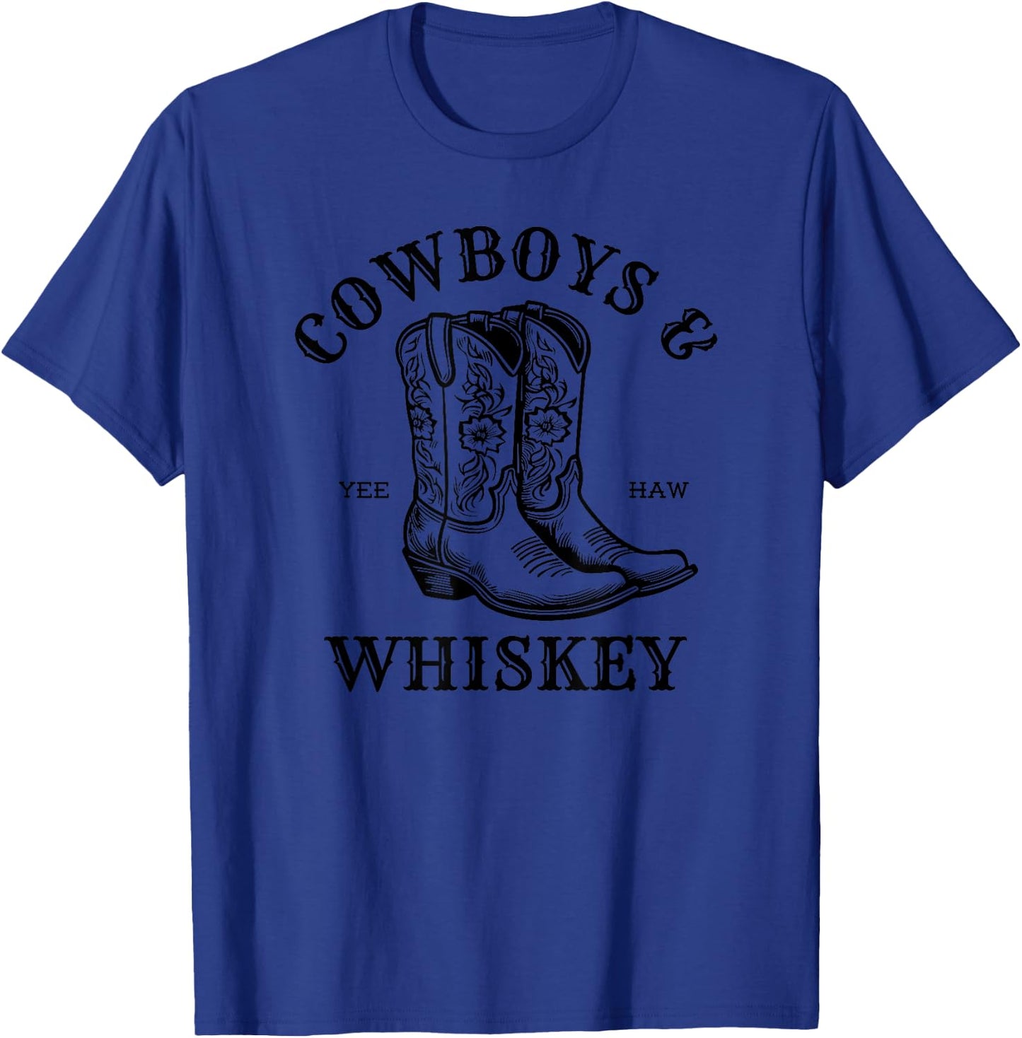 Vintage Linedance Cowboys And Whiskey Rodeo T-Shirt - T-Shirt | Royal