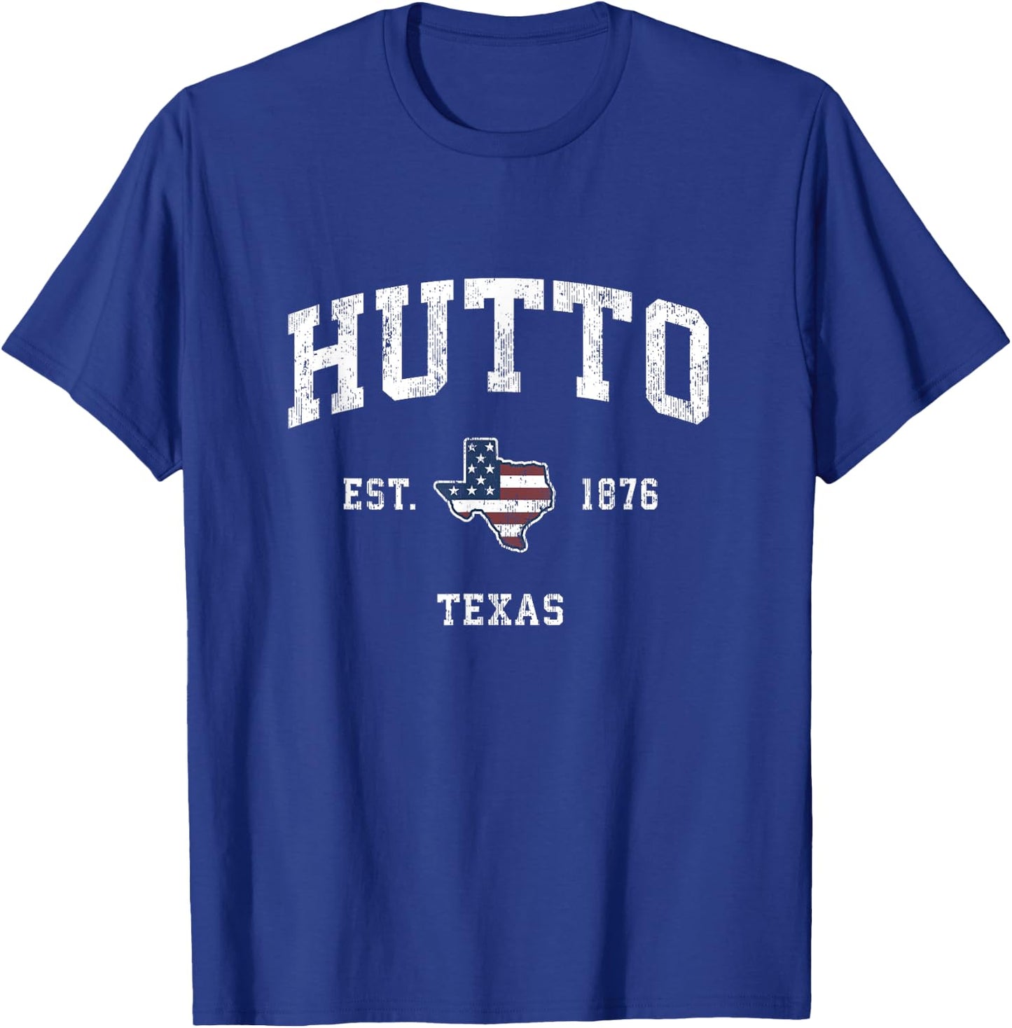 Hutto Texas TX Vintage American Flag Sports Design Kids Men T-Shirt - T-Shirt | Royal