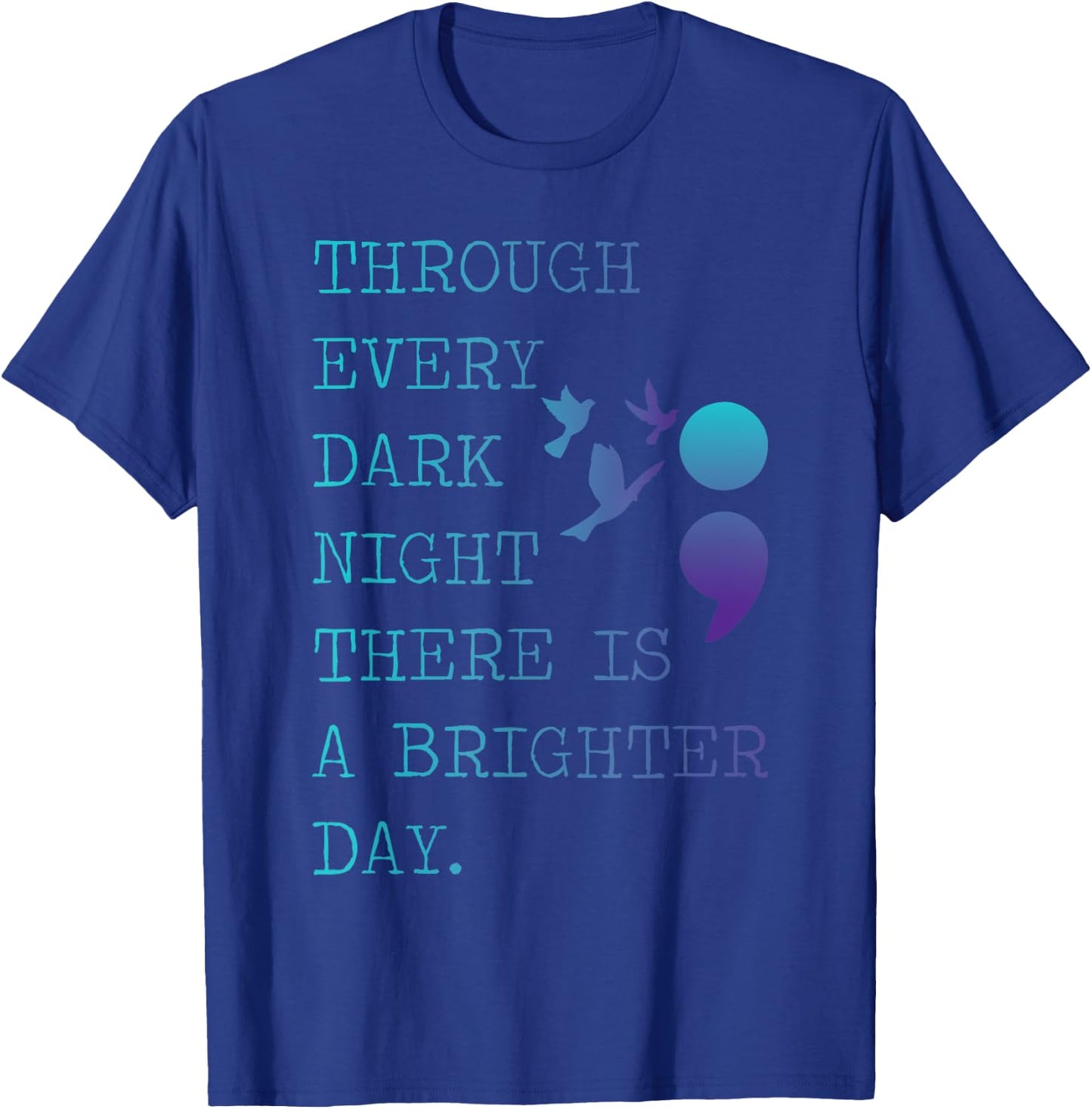 Semicolon Love Birds for a Prevention Awareness T-Shirt - T-Shirt | Royal