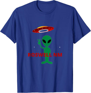 Roswell NM Alien UFO Abduction ETs Flying Saucer Men T-Shirt - T-Shirt | Royal