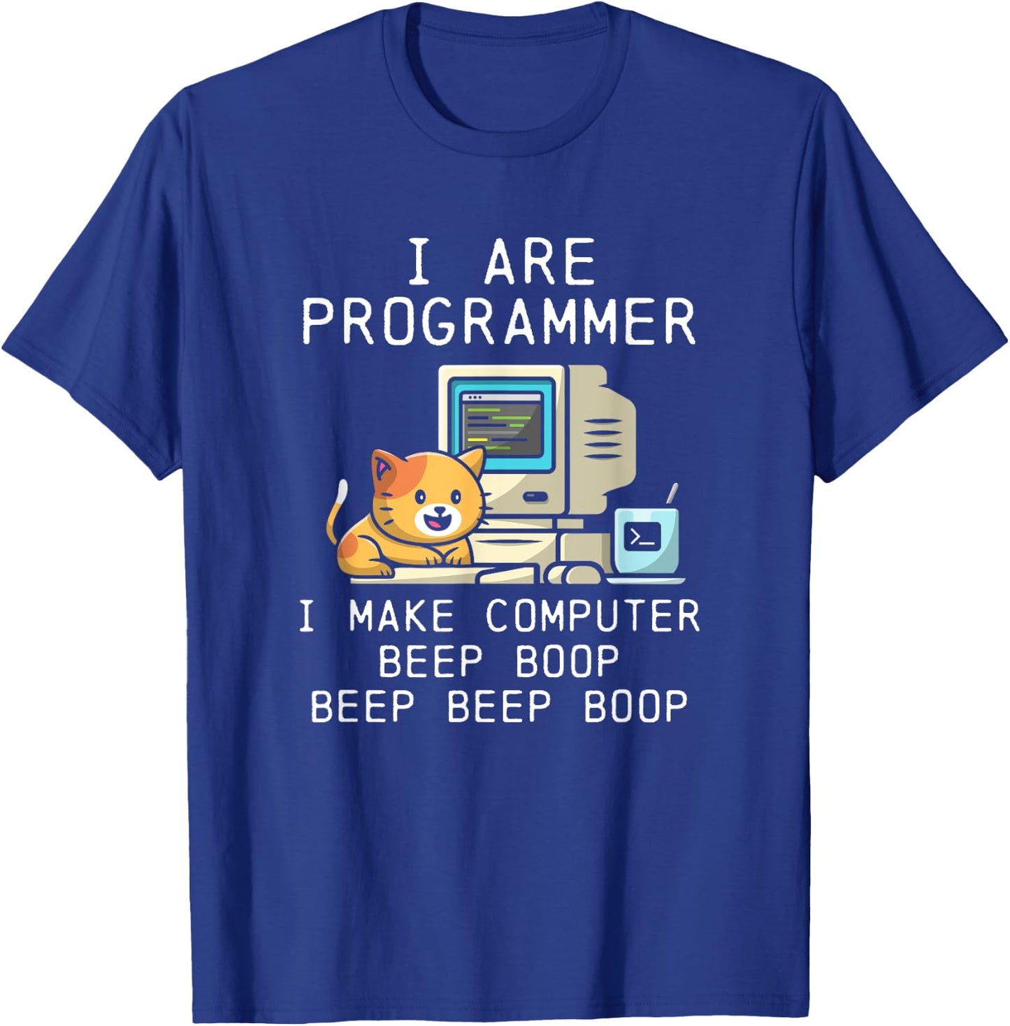 Programmer Cat Beep Boop Coding Women T-Shirt - T-Shirt | Royal