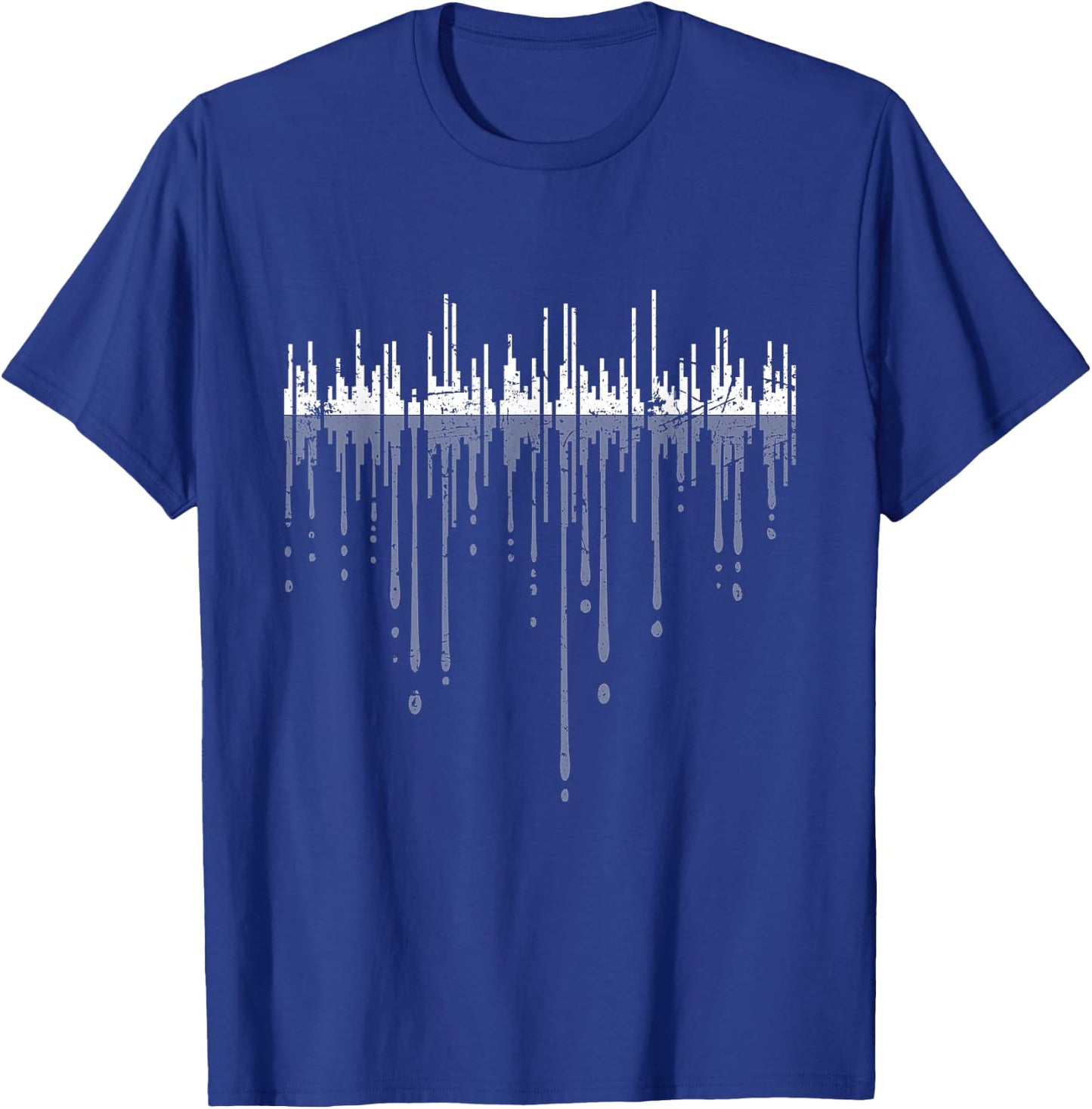 Soundtrack Audio Waves Reflection Graffiti Drops Music Lover T-Shirt - T-Shirt | Royal