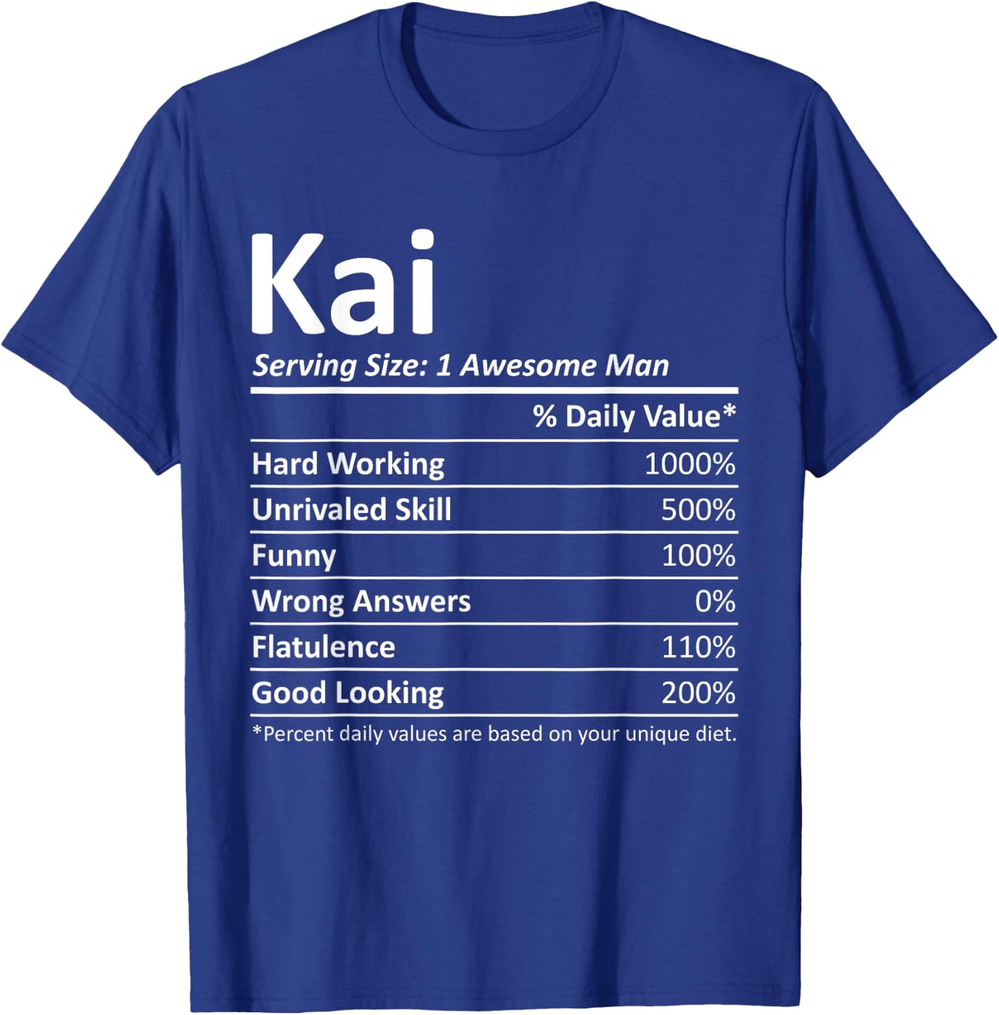 KAI Nutrition Funny Birthday Personalized Name Gift T-Shirt - T-Shirt | Royal