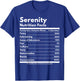 Serenity Nutrition Facts Funny Personalized Name Serenity T-Shirt - T-Shirt | Royal