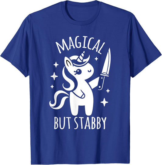 Unicorn Lover Funny Magical But Stabby T-Shirt - T-Shirt | Royal