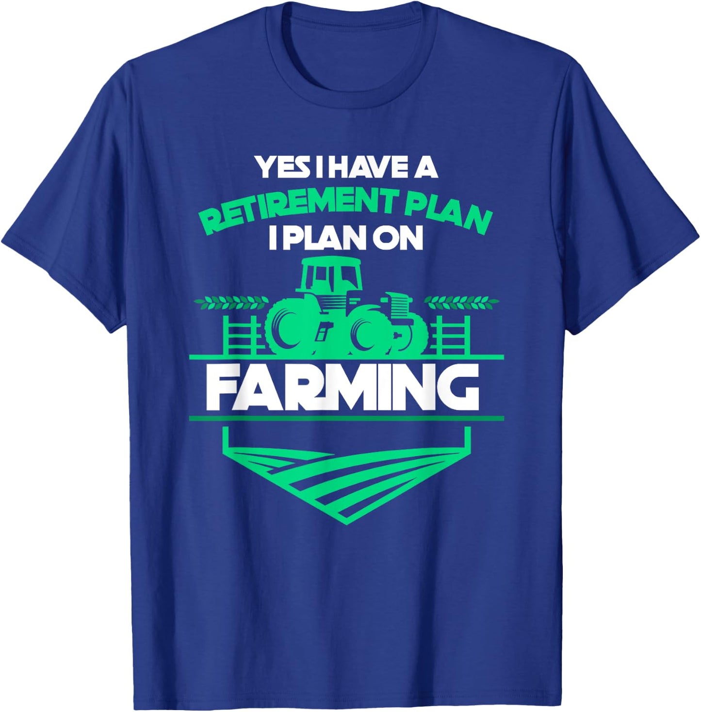 Tractor Farmer Retirement Gift Retired Farmer T-Shirt - T-Shirt | Royal