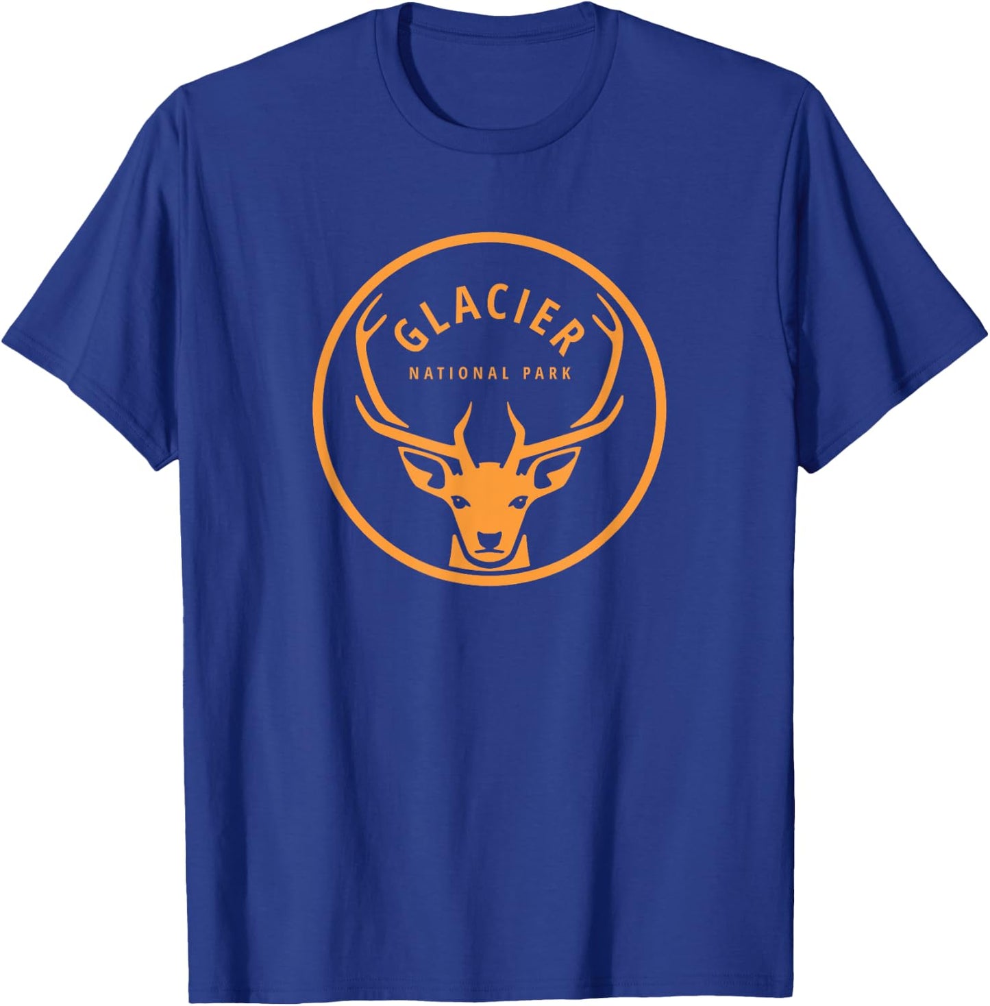 Glacier National Park Vintage Elk Souvenir Retro Gift T-Shirt - T-Shirt | Royal