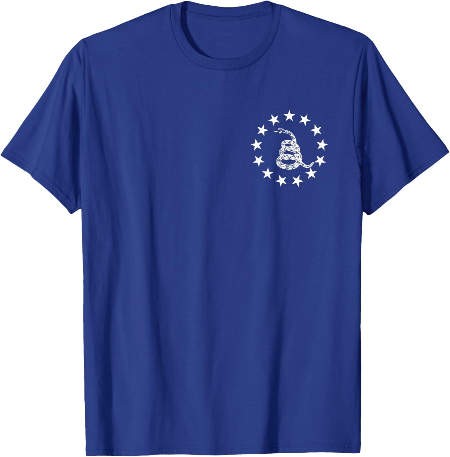 Gadsden Rattlesnake Betsy Ross Flag Ring of Stars Patriot T-Shirt - T-Shirt | Royal