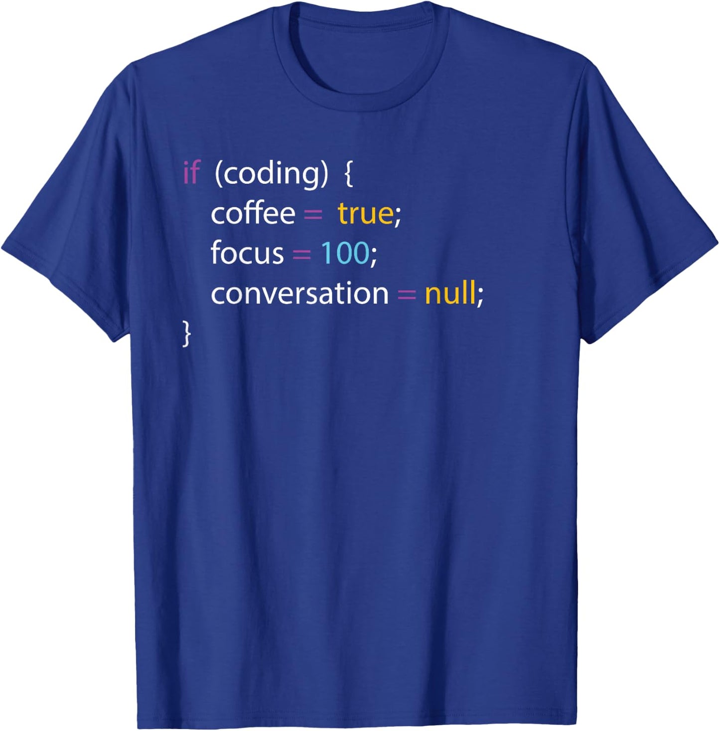 Funny Joke Programming If Coding Coffee Focus Women T-Shirt - T-Shirt | Royal