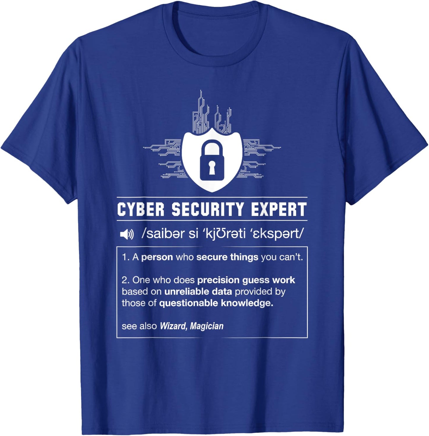 Funny Cyber Security Definition Programmer IT Nerd T-Shirt - T-Shirt | Royal