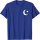 White Symbol of Islam Crescent Moon and Star Minimalist T-Shirt - T-Shirt | Royal