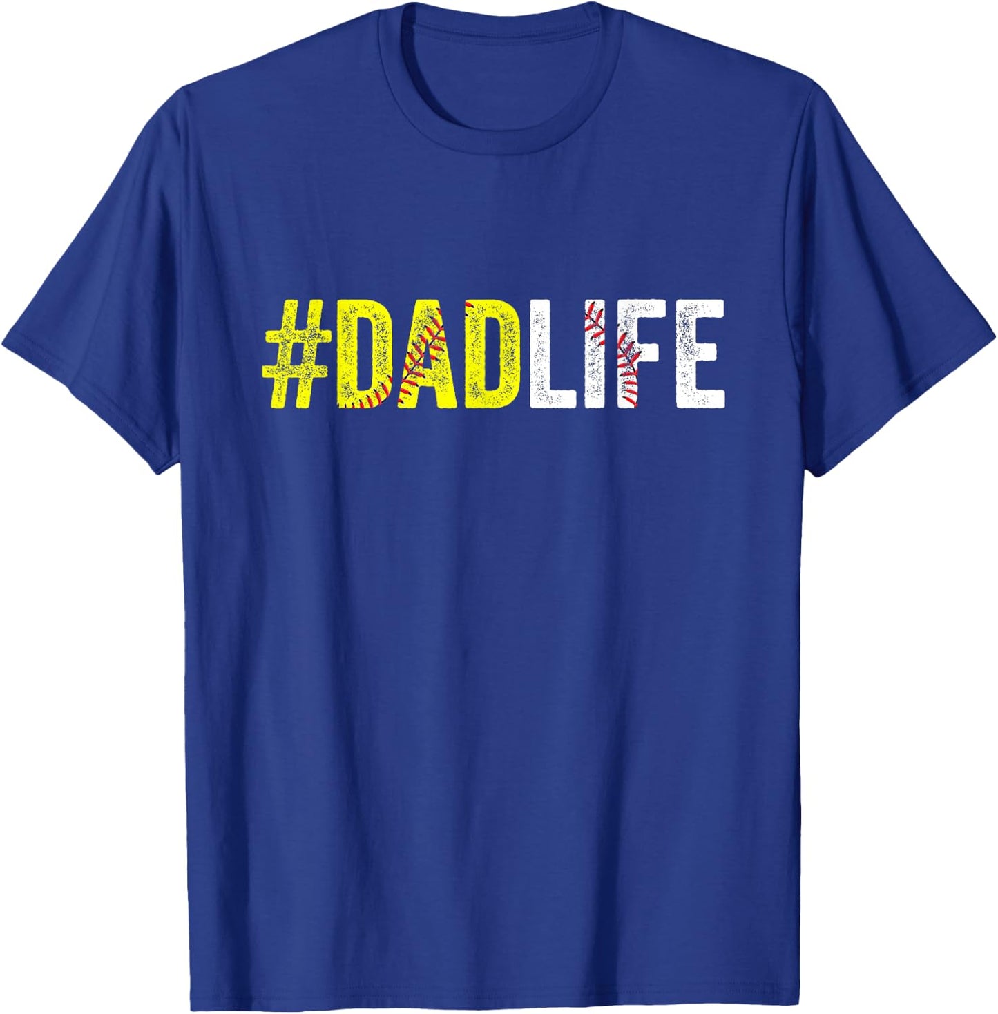 Dad Life Softball Daddy Baseball Sports Lover Father's Day T-Shirt - T-Shirt | Royal
