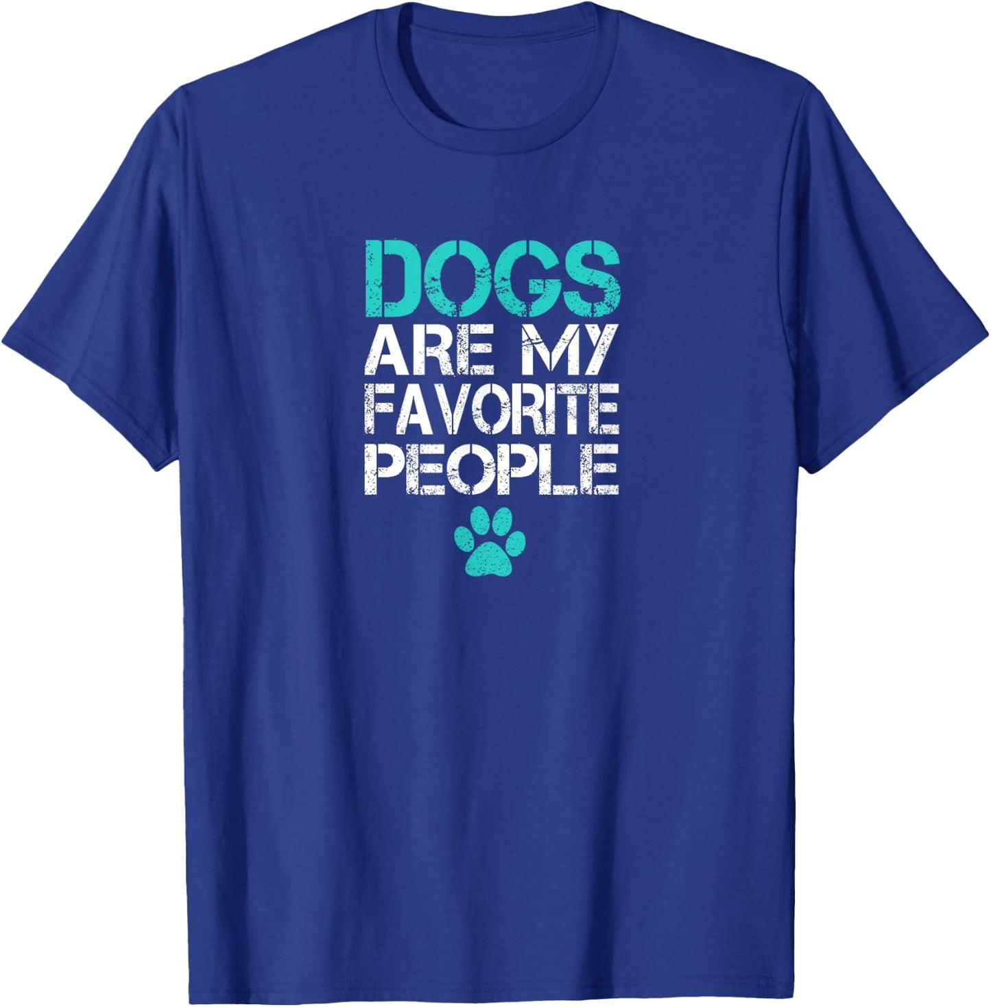 Dogs Are My Favorite People Funny Retro Cool Dog Lover Owner Women Girls Kids T-Shirt - T-Shirt | Royal
