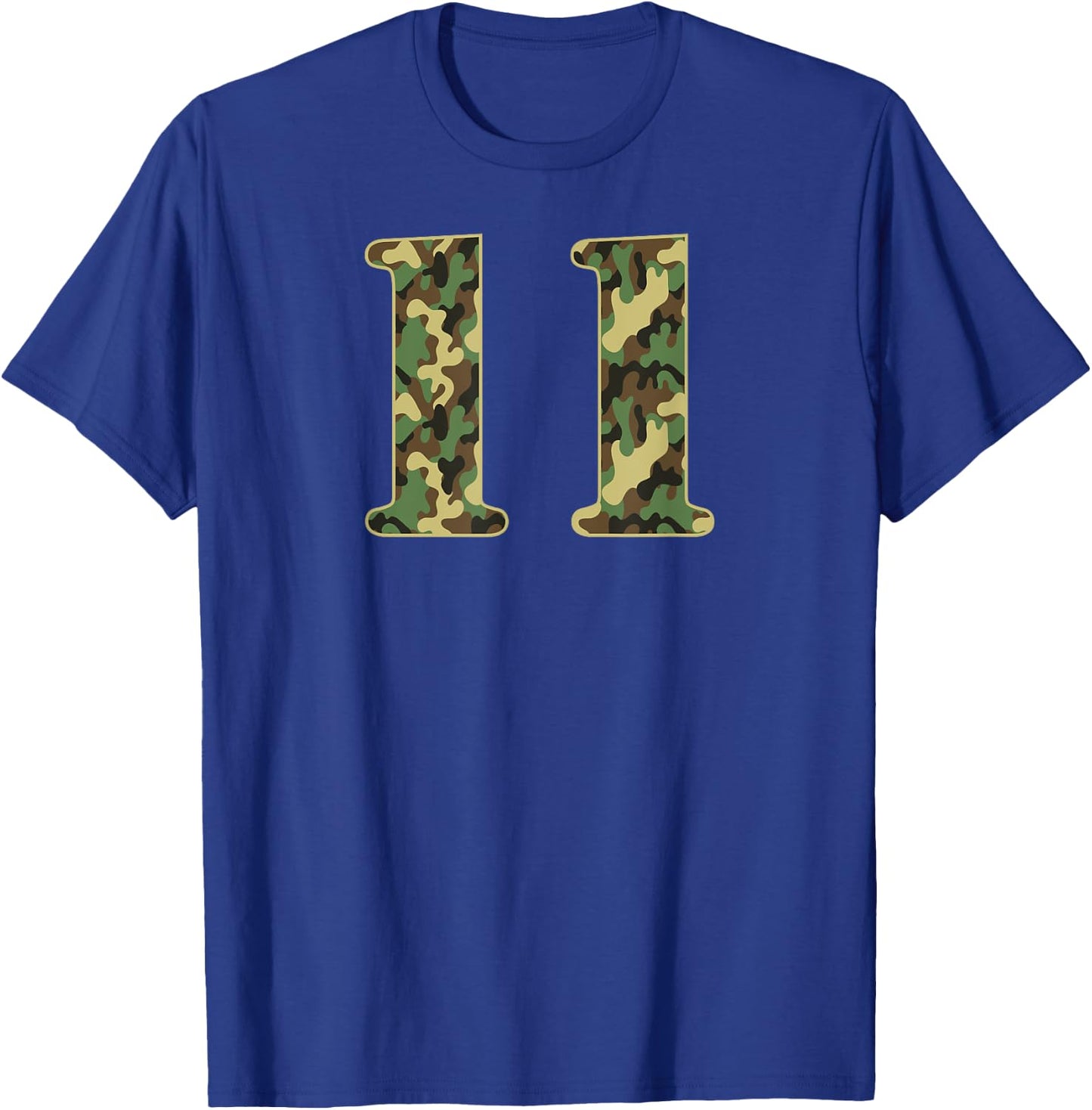 11th Birthday Soldier 11 Year Old Military Themed Camo T-Shirt - T-Shirt | Royal