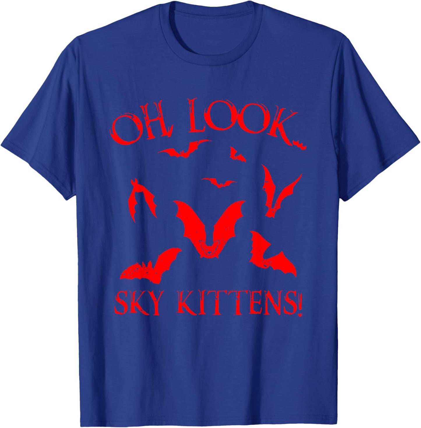 Funny Bat Lover Gift Women Cool Sky Kittens Horror T-Shirt - T-Shirt | Royal