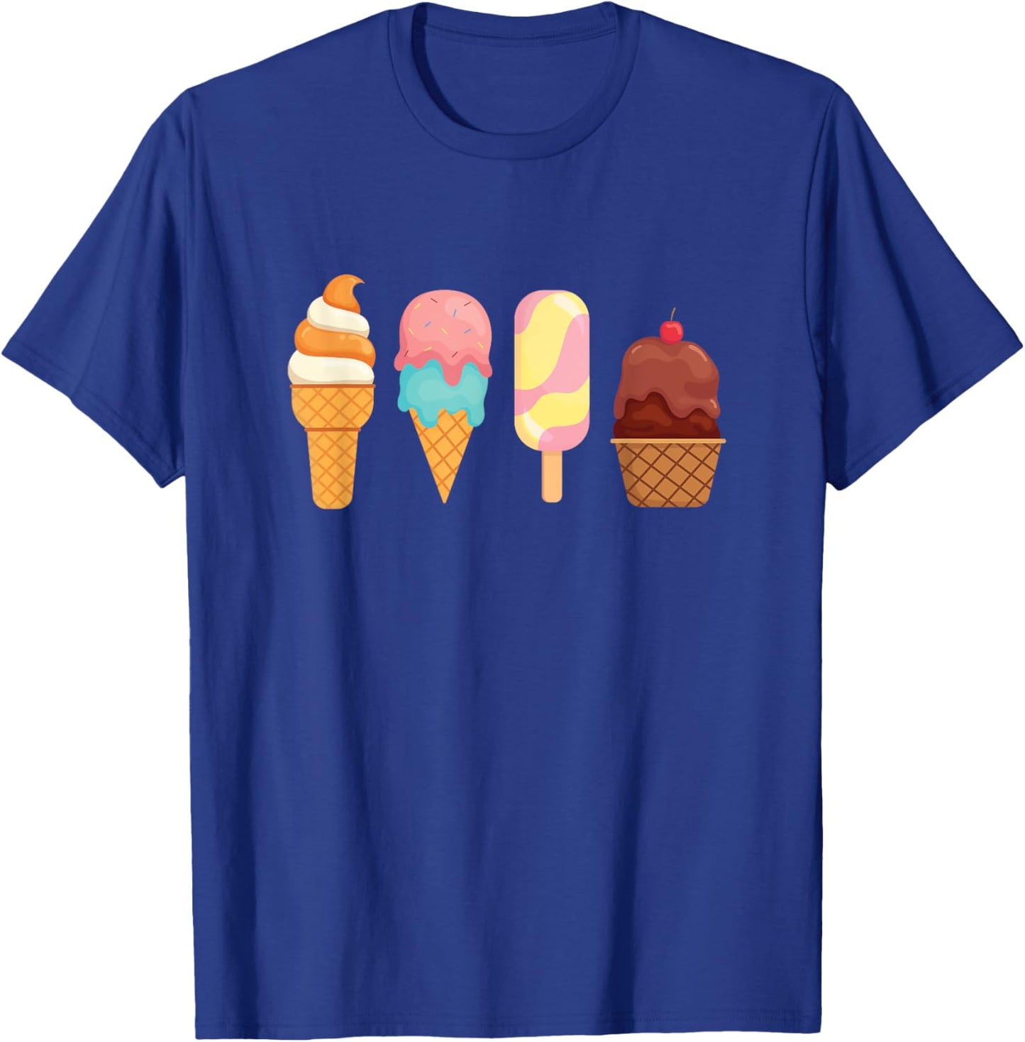 Ice Cream Cones - Ice Cream Lover Gelato Sweet Tooth T-Shirt - T-Shirt | Royal