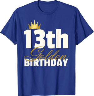 Hundredth Monkey Birthday 13th Golden Birthday -Youth Black T-Shirt - T-Shirt | Royal