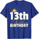 Hundredth Monkey Birthday 13th Golden Birthday -Youth Black T-Shirt - T-Shirt | Royal