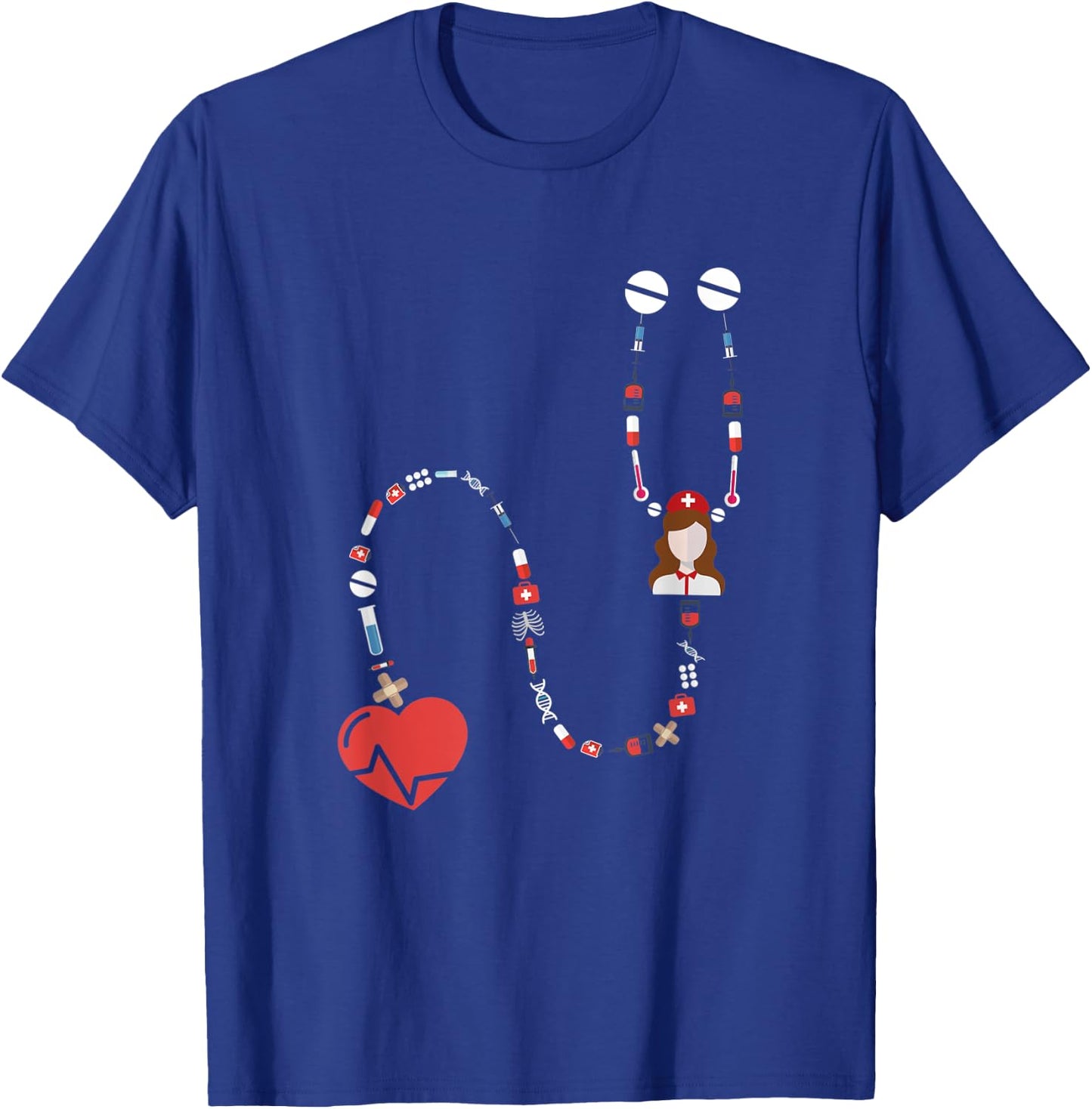 Love Nursing Student Medical School Nurse T-Shirt - T-Shirt | Royal