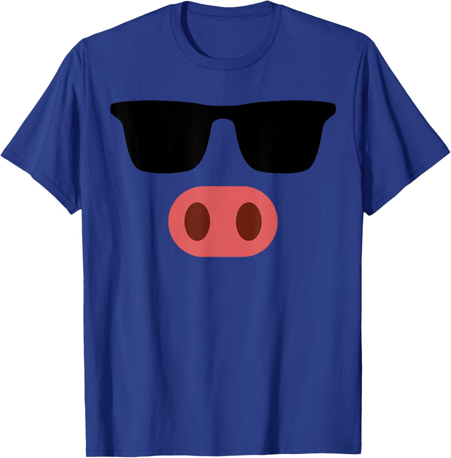Funny Pink Pig Face Cool Sunglasses Cute Halloween Costume T-Shirt - T-Shirt | Royal