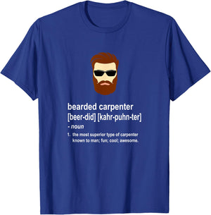 Funny Beard Carpenter Gift T-Shirt - T-Shirt | Royal