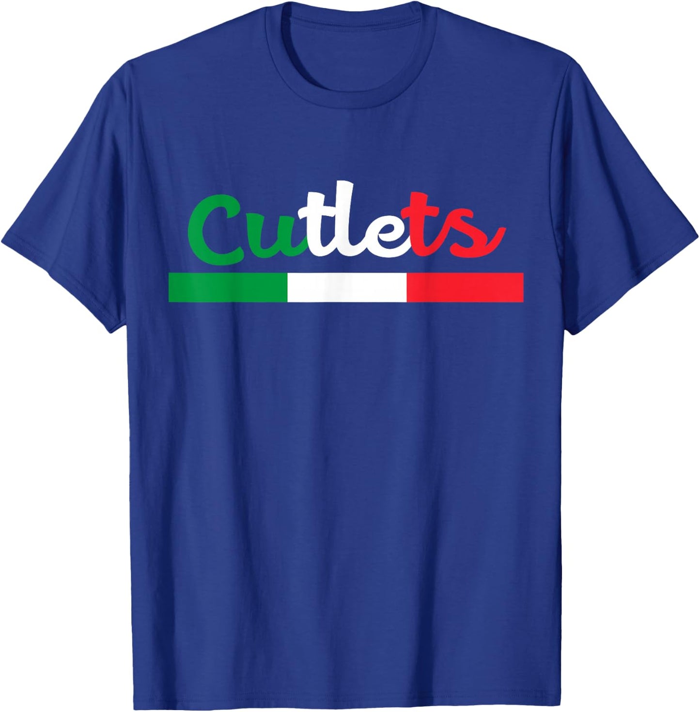 Cutlets Funny Italian Flag Football Design T-Shirt - T-Shirt | Royal
