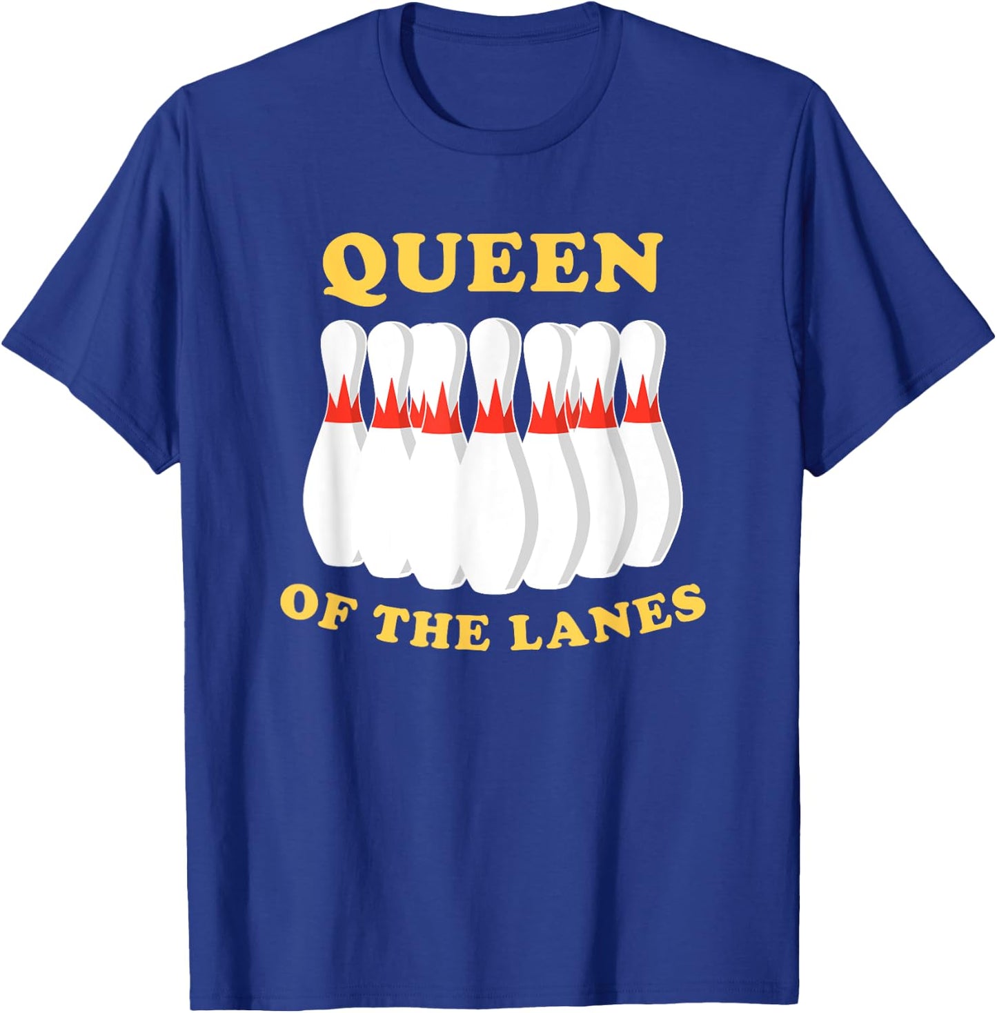 Bowling Queen Of The Lanes Girls or T-Shirt - T-Shirt | Royal