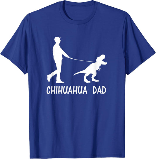 Chihuahua Dad Dinosaur Dog Owners Funny Father's Day T-Shirt - T-Shirt | Royal
