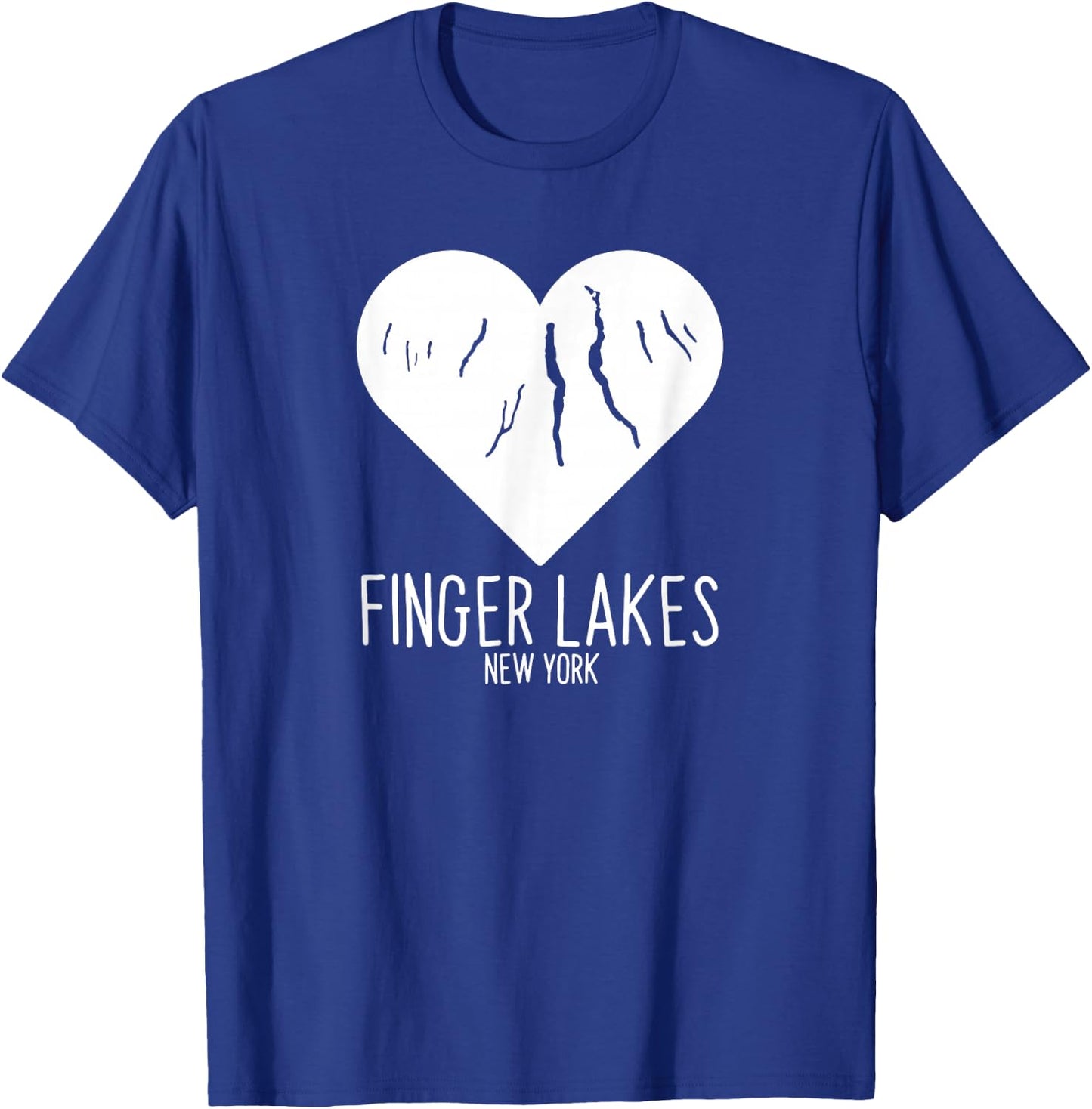 Finger Lakes New York Love Heart T-Shirt - T-Shirt | Royal