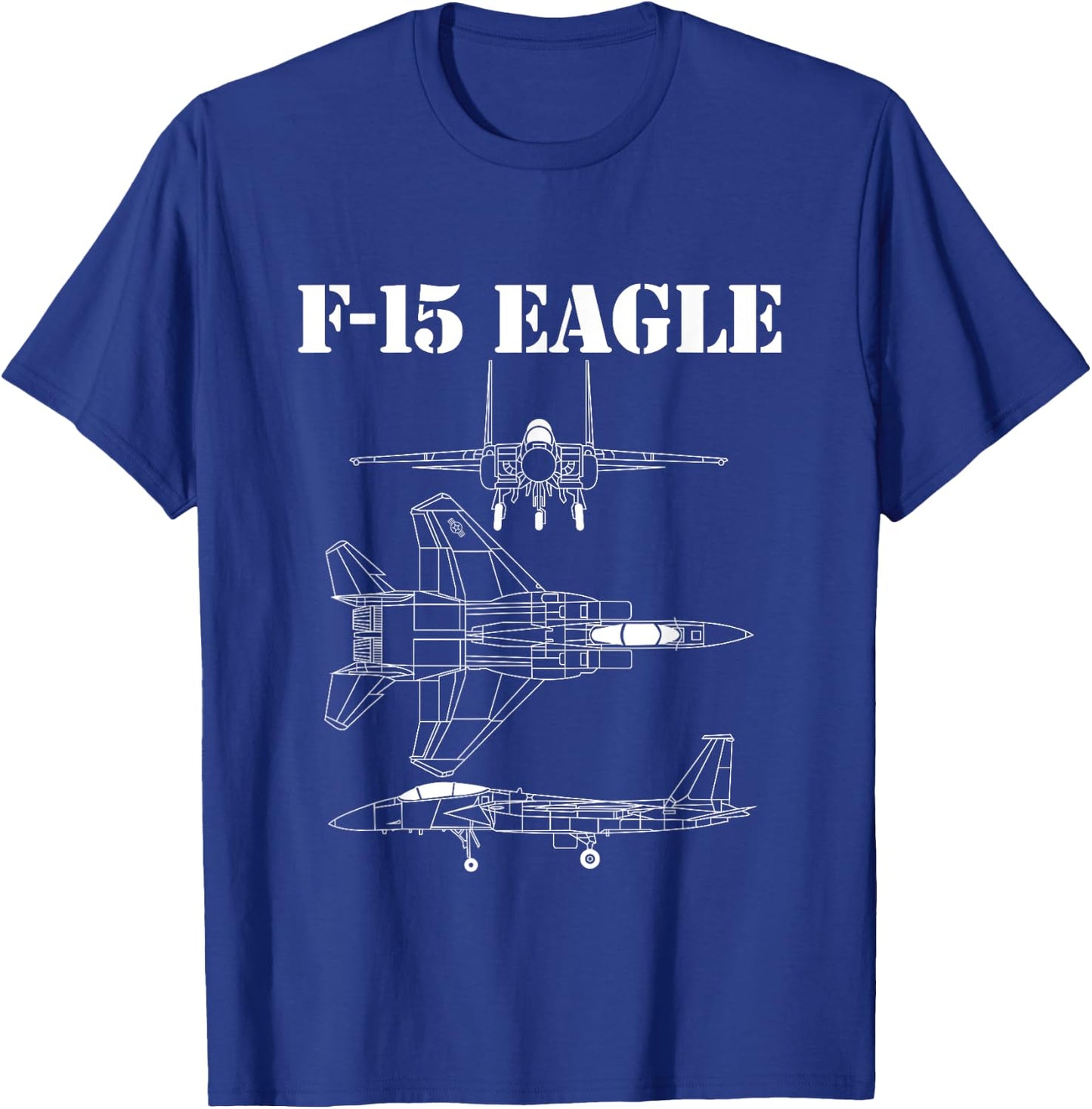 F-15 Eagle Fighter Jet Airplane Pilot Military Aircraft F15 T-Shirt - T-Shirt | Royal