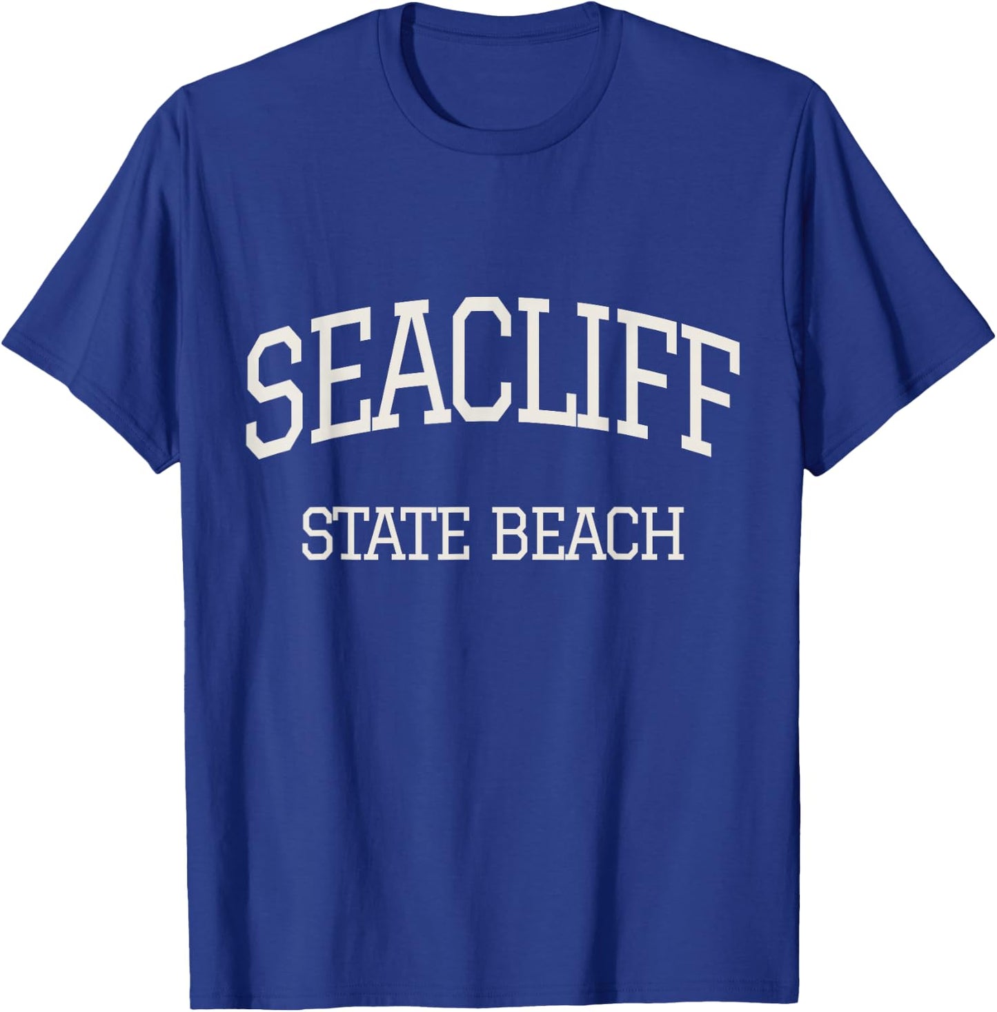 Vintage Seacliff State Beach Monterey CA California Coast T-Shirt - T-Shirt | Royal