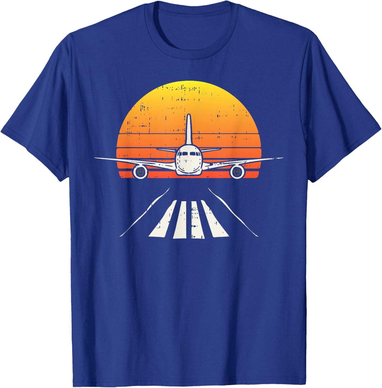 Landing Airplane Retro Aeroplane Pilot Aviation Lover Gift T-Shirt - T-Shirt | Royal