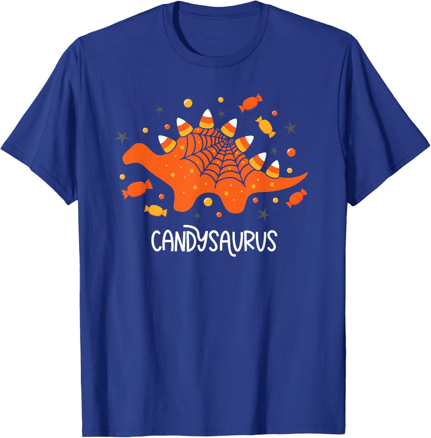 Funny Candy Corn Candy Saurus Dinosaur Halloween T-Shirt - T-Shirt | Royal