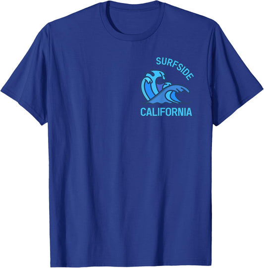 Graphic Surfside California Pocket Wave Souvenir T-Shirt - T-Shirt | Royal
