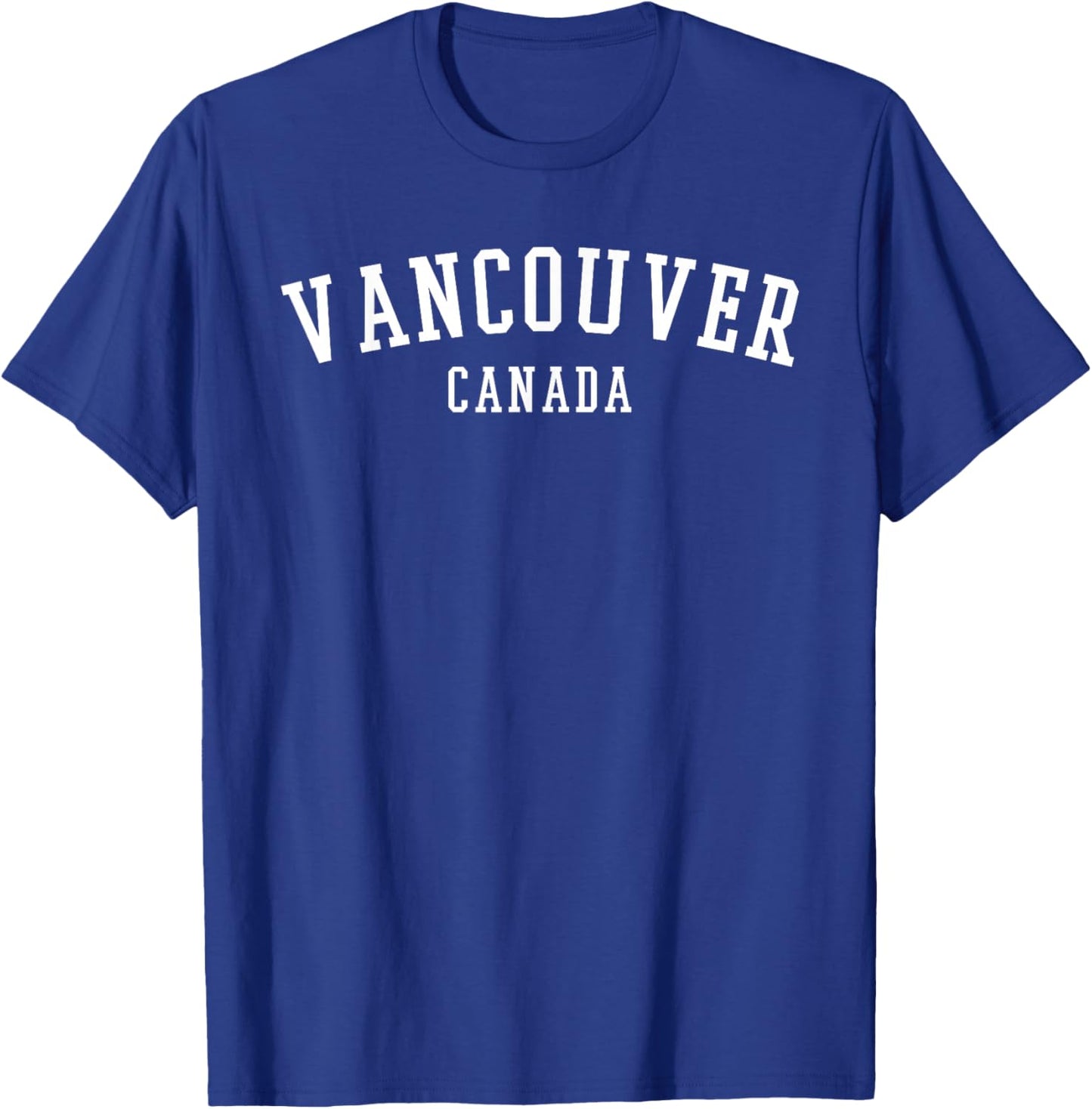 Travel Souvenir Popular Cites Outfit Vancouver, Canada -Adults Black Small Modern Classic Crew Collar Short Sleeve Cotton 65% Polyester 35% T-Shirt - T-Shirt | Royal