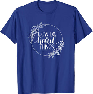 Mela Motivational Workout Designs I Can Do Hard Things Adult Gym Workout Motivation Black X-Small T-Shirt - T-Shirt | Royal