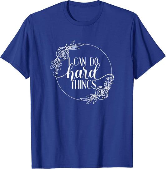Mela Motivational Workout Designs I Can Do Hard Things Adult Gym Workout Motivation Black X-Small T-Shirt - T-Shirt | Royal