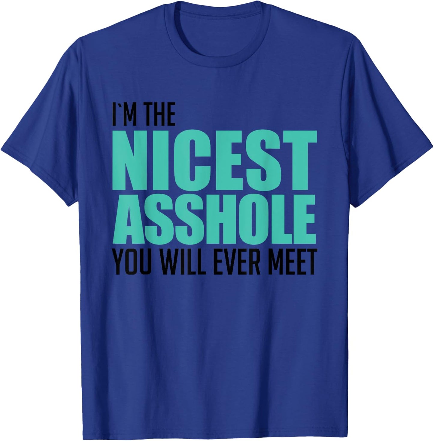 I'm The Nicest Asshole You'll Ever Meet Sarcastic Gift T-Shirt - T-Shirt | Royal