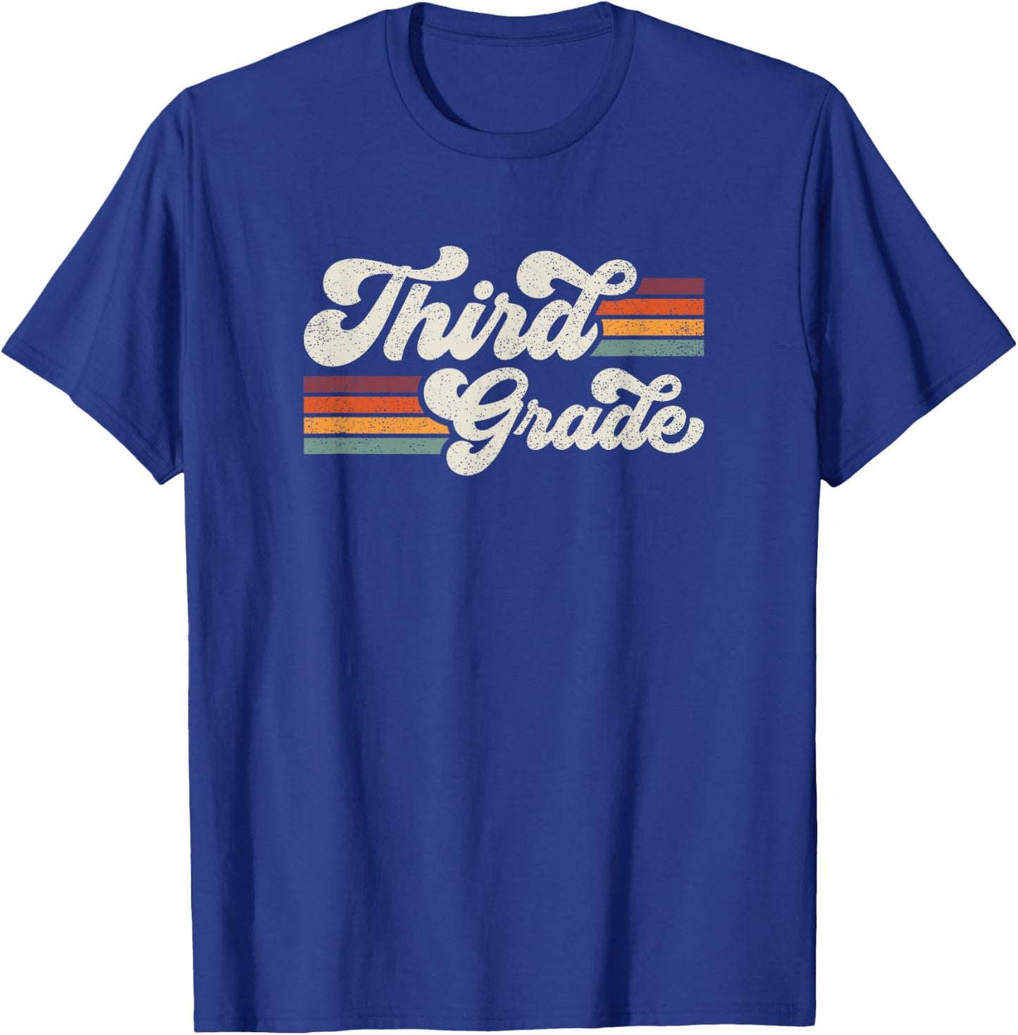 Retro Third Grade Teacher Back To School T-Shirt - T-Shirt | Royal