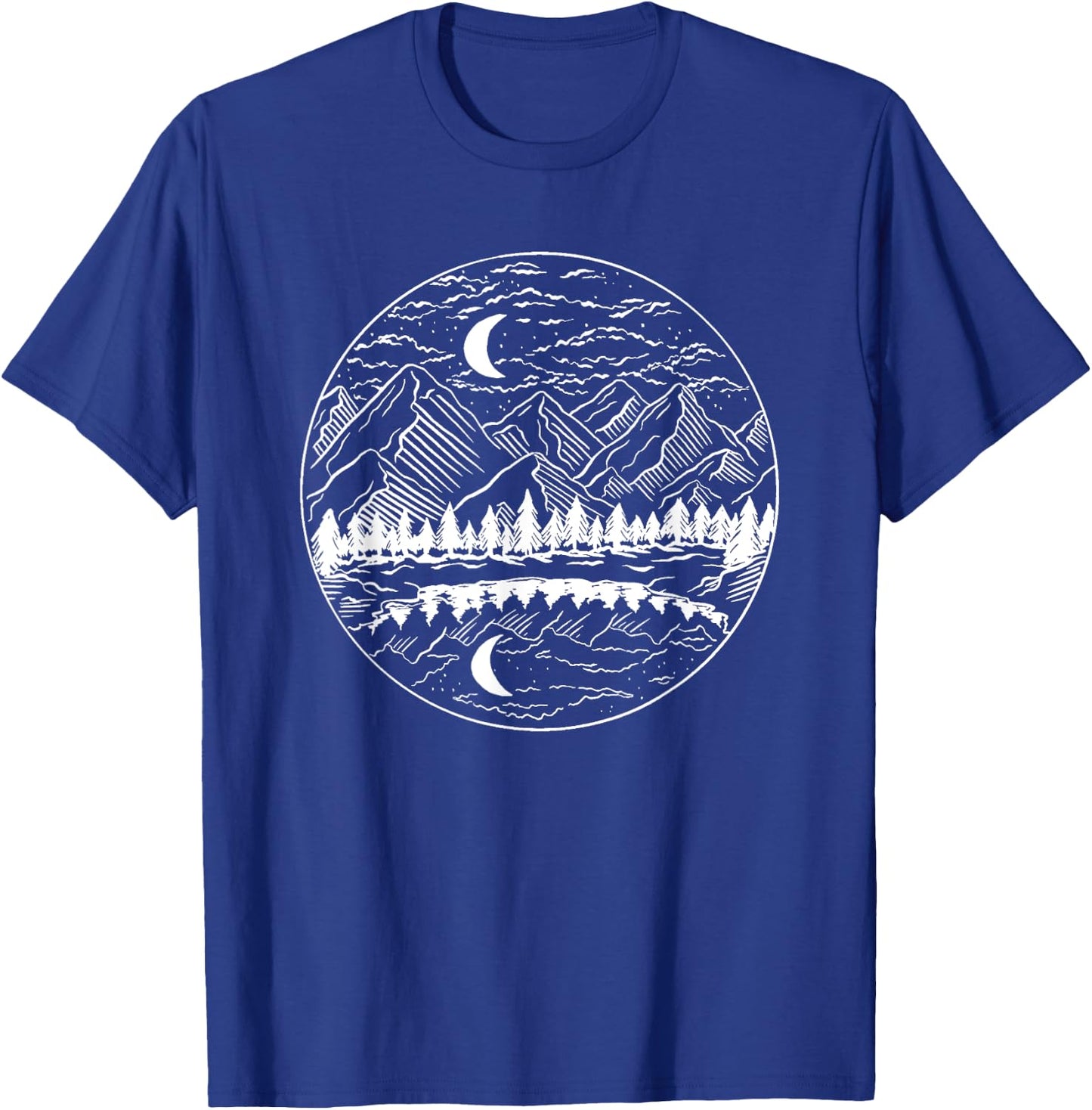 Hiking Camping Nature Outdoor Mountains Hiker Camper Gift T-Shirt - T-Shirt | Royal