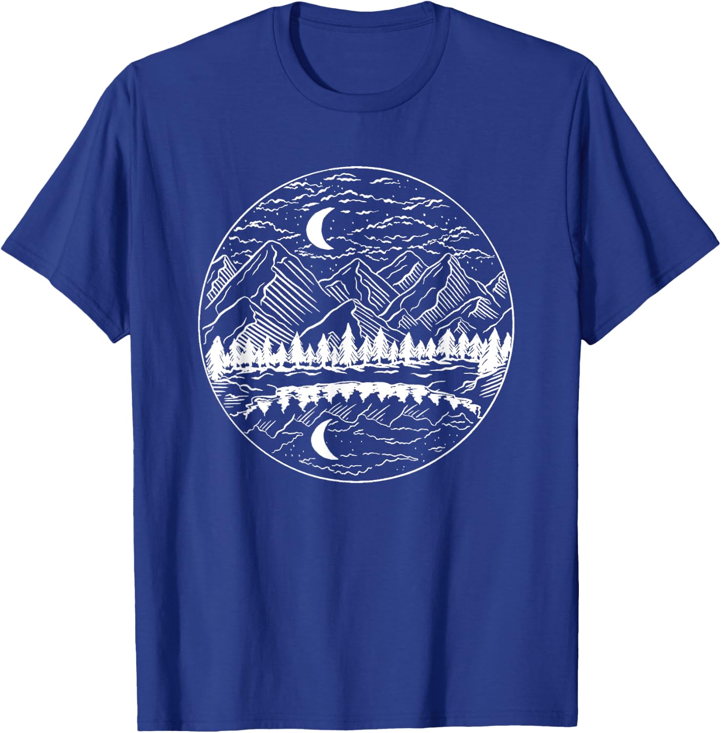 Hiking Camping Nature Outdoor Mountains Hiker Camper Gift T-Shirt - T-Shirt | Royal
