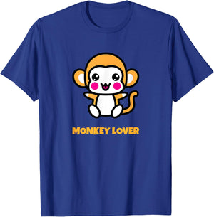 Cute Kawaii Monkey Anime Graphic Funny Animal Lover T-Shirt - T-Shirt | Royal