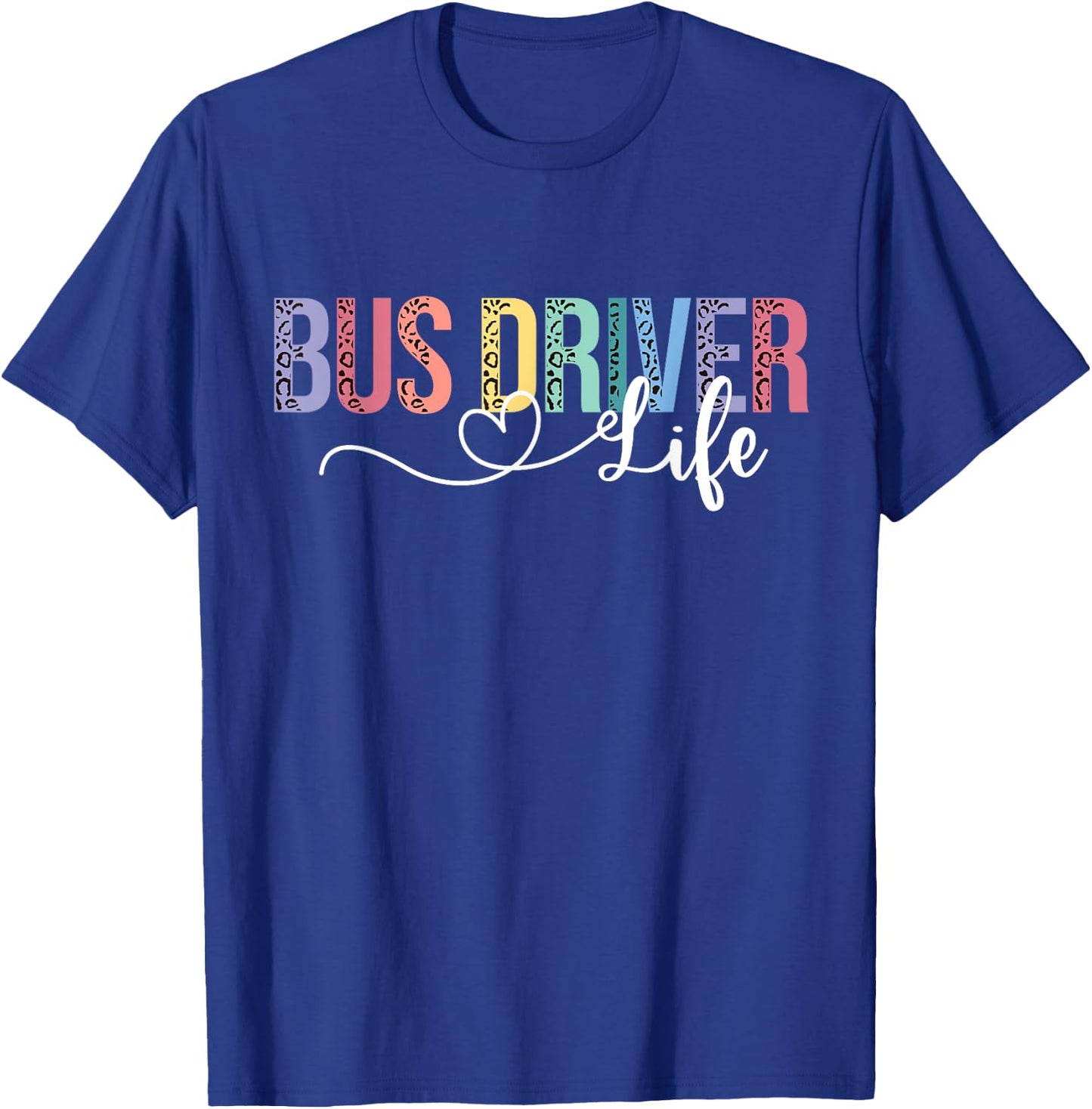 Cute Bus Driver Life Leopard Print Back To School Gift Women T-Shirt - T-Shirt | Royal