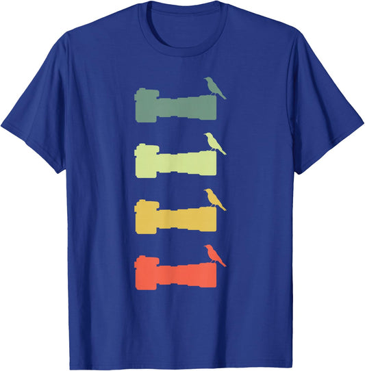 Retro Style Vintage Bird Photographer T-Shirt - T-Shirt | Royal