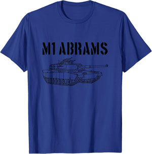 M1 Abrams Tank Schematic Vintage Military Armor Tank T-Shirt - T-Shirt | Royal