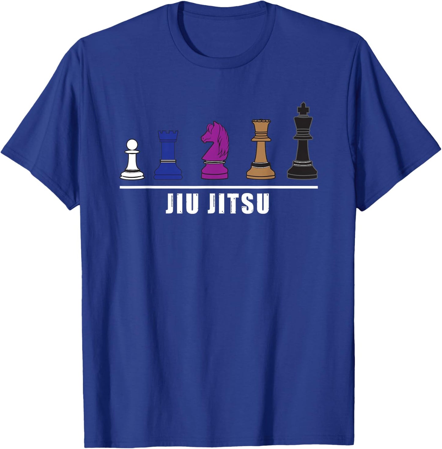 Funny BJJ Brazilian Jiu Jitsu Chess Belt Fighter MMA Gifts T-Shirt - T-Shirt | Royal