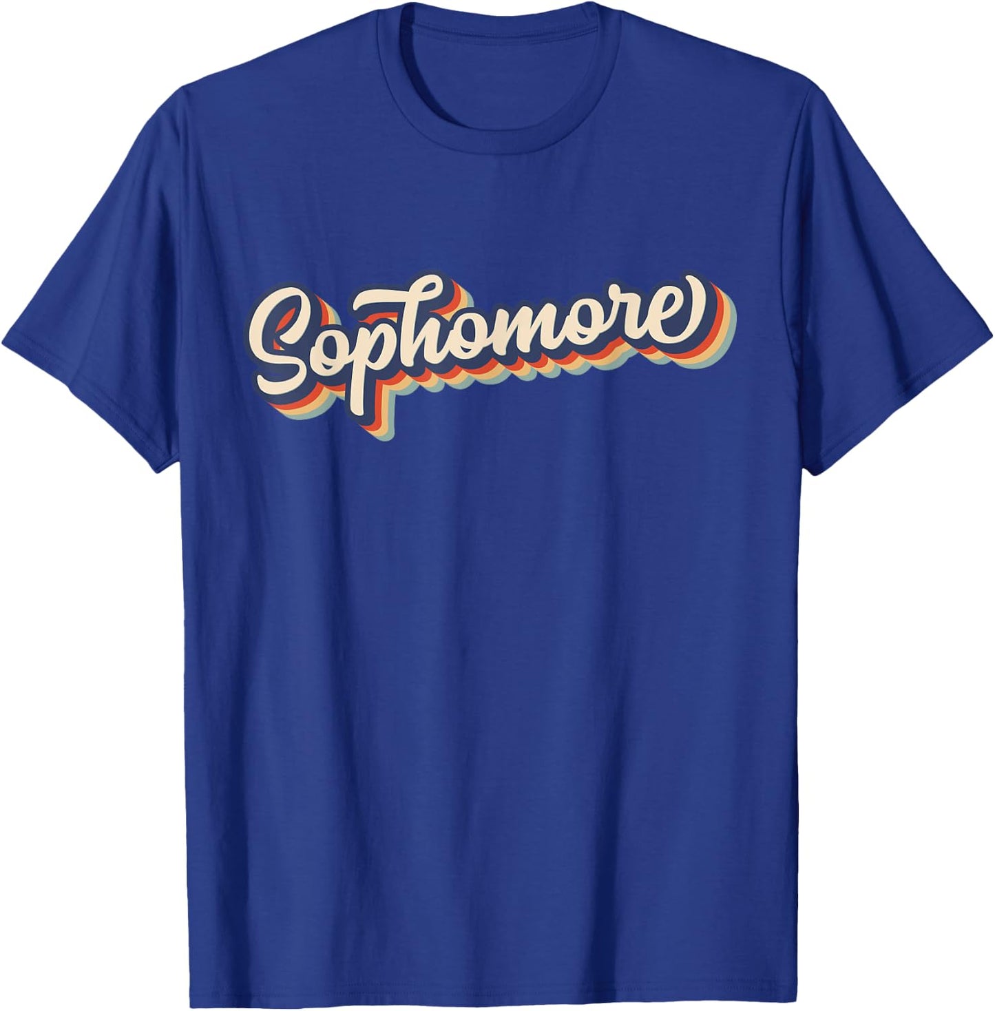 Sophomore Shirt Retro Stripe Grade 10 Sophomore T-Shirt - T-Shirt | Royal