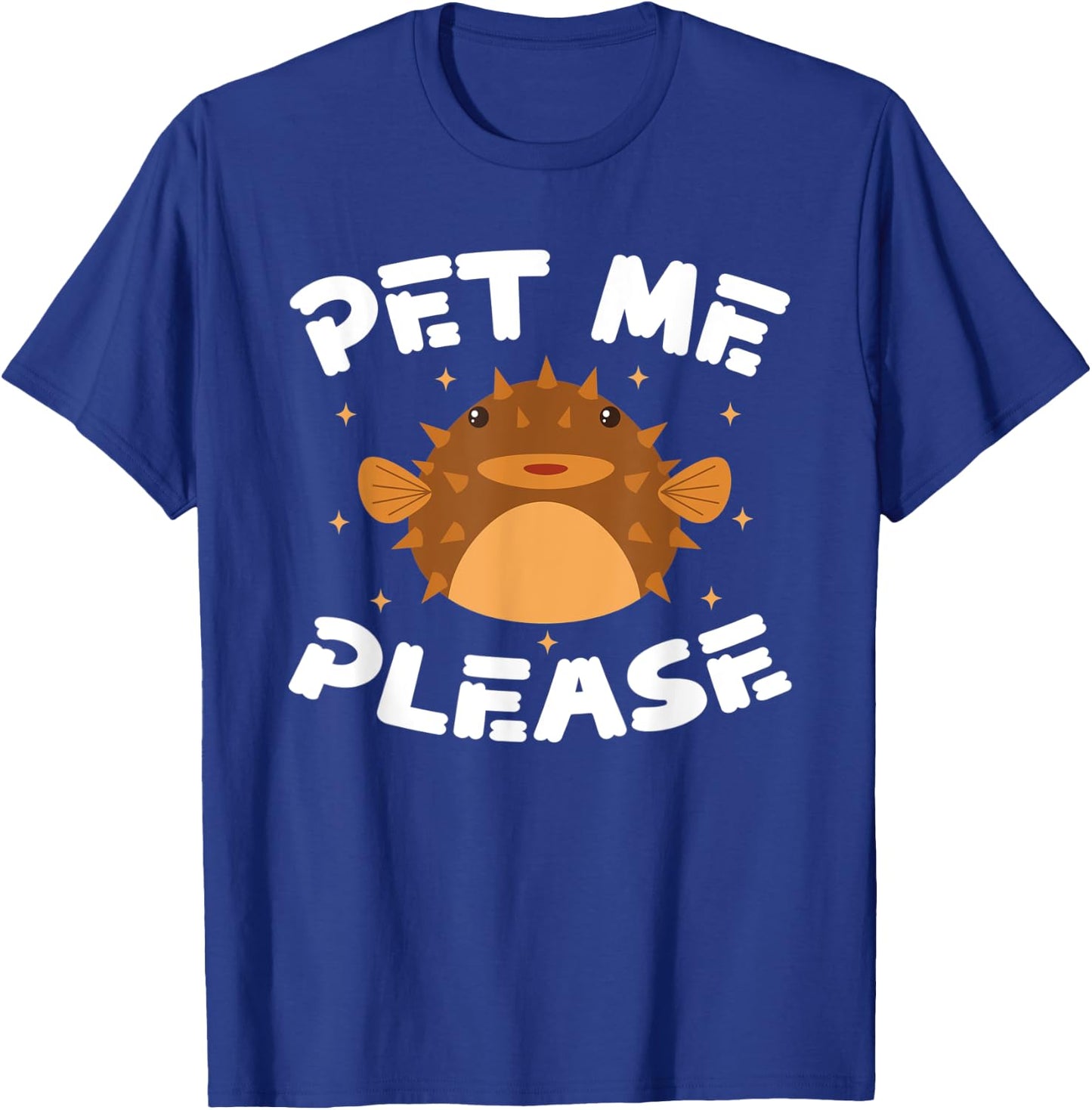 Funny Puffer Fish Design T-Shirt - T-Shirt | Royal