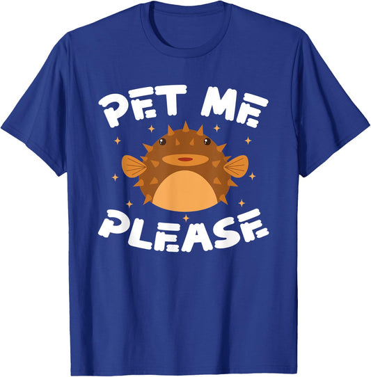 Funny Puffer Fish Design T-Shirt - T-Shirt | Royal